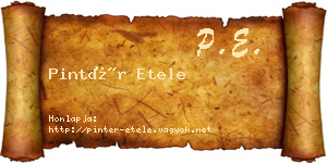 Pintér Etele névjegykártya