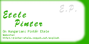 etele pinter business card