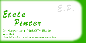 etele pinter business card